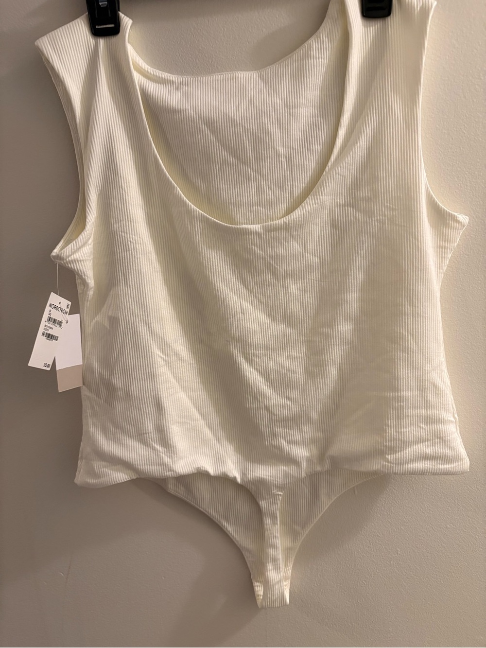 bp Ribbed Scoop Neck Bodysuit - Off-White